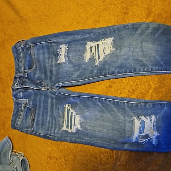 American Eagle skinny jeans size 0 (2 pair) light and dark wash - Picture 8 of 9